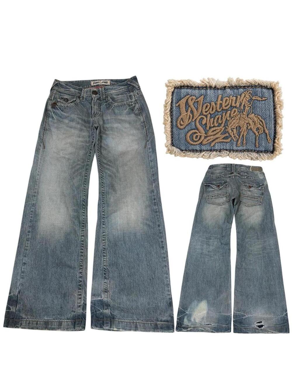 Vintage Style shane Jeans wide leg denim jeans